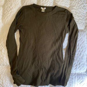 Bozollo Army Green Long Sleeve T-Shirt Size S